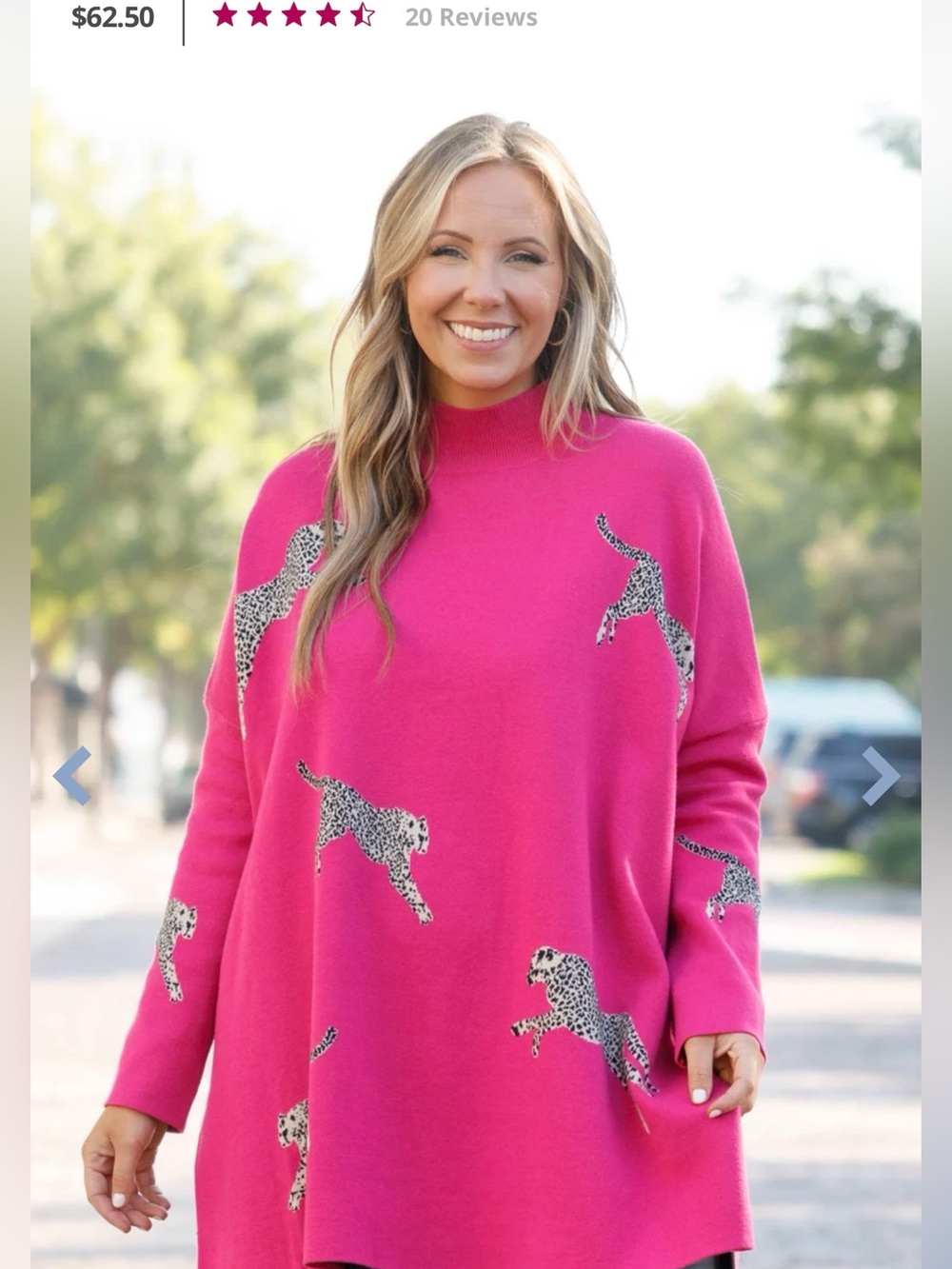 Entro Hot Pink Leopard Sweater